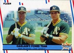 1988 Fleer Baseball Cards      624     Mark McGwire/Jose Canseco